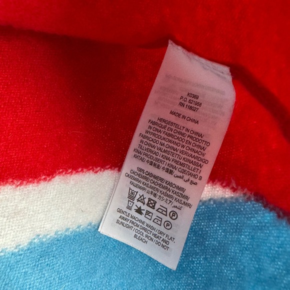 Boden Abstract Colorblock Crewneck Sweater Women's XS Colorful 100% Cashmere - Picture 4 of 5